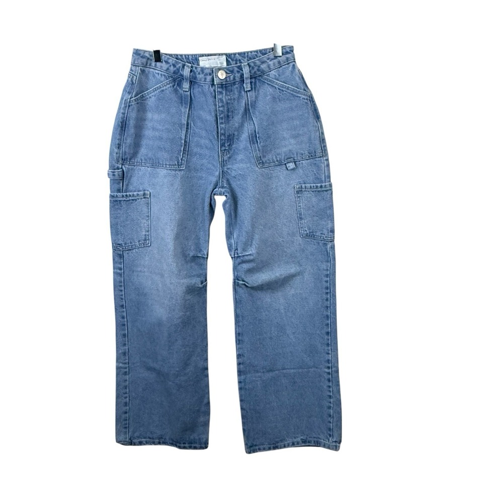 Ban.jara Barrel Leg Jeans Size 7 27 High Rise 100% Cotton Cargo Y2k Vintage Core
